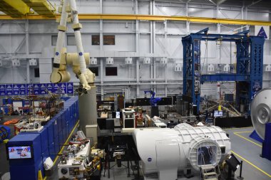 Houston, Tx - Nis 19: Nisan'da Houston Texas Uzay Merkezi'nde Astronot Eğitim Tesisi 19 Nisan 2019. Onun bir bilim ve uzay öğrenme merkezi, Nasa Johnson Uzay Merkezi resmi ziyaretçi merkezi ve Smithsonian müzesi.