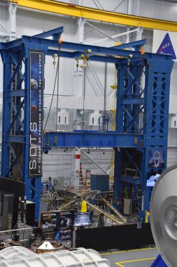 Houston, Tx - Nis 19: Nisan'da Houston Texas Uzay Merkezi'nde Astronot Eğitim Tesisi 19 Nisan 2019. Onun bir bilim ve uzay öğrenme merkezi, Nasa Johnson Uzay Merkezi resmi ziyaretçi merkezi ve Smithsonian müzesi.