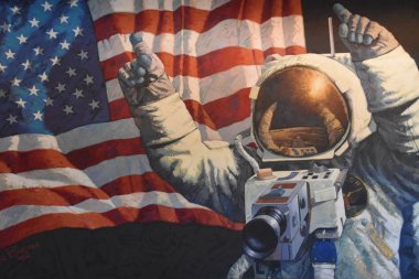 Houston, Tx - Nis 19: Astronot 19 Nisan 2019 tarihinde Houston Texas Uzay Merkezi'nde. Onun bir bilim ve uzay öğrenme merkezi, Nasa Johnson Uzay Merkezi resmi ziyaretçi merkezi ve Smithsonian müzesi.