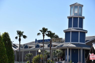 Kemah Boardwalk, Houston, Teksas yakınlarındaki Kemah Boardwalk, 21 Nisan 2019. 60 dönümlük Teksas Körfezi temalı bir parktır ve ABD 'nin en önemli tahta kaldırımlarından biri olarak kabul edilir..