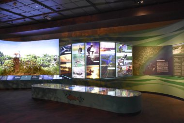 HOUSTON, TX - 22 Nisan 2019 'da Houston Doğal Bilim Müzesi Houston, Teksas' taki Hermann Park 'ta görüldü..