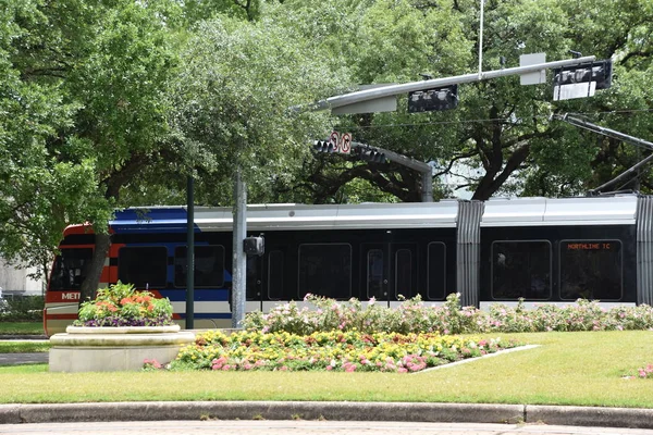 Houston Apr Metrorail Sistema Ferroviário Leve Milhas Houston Texas Como — Fotografia de Stock