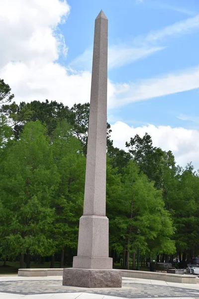 Houston Abr Pioneer Memorial Obelisk Reflection Pool Hermann Park Houston — Foto de Stock