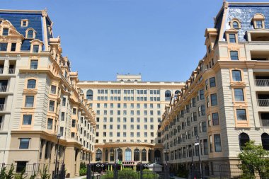 ATLANTIC CITY, NJ - 19 Mayıs 2019 'da Atlantic City, New Jersey' deki Ballys Hotel & Casino 'da görüldü. 1997 'de Vahşi Batı Kumarhanesi Bally' nin genişletilmesi amacıyla açıldı..