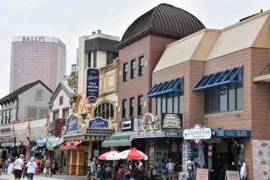 Atlantic City, Nj Mayıs 19: Atlantic City Boardwalk New Jersey, 19 Mayıs 2019 tarihinde görüldüğü gibi. Atlantic City kuzeydoğuda kumarhaneleri, kaldırımları ve plajı ile ünlü bir tatil şehridir..