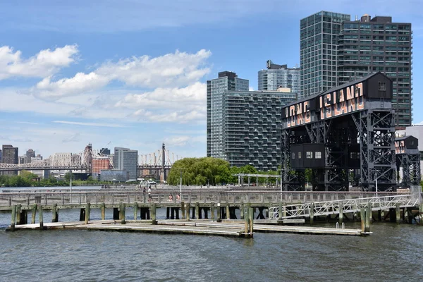 Long Island City May View Long Island Sign Gdescle Plaza — 스톡 사진