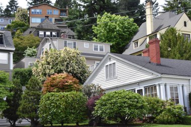 PORTLAND, OR - 8 Haziran 2019 'da görüldüğü üzere Portland, Oregon' da şehir merkezi.