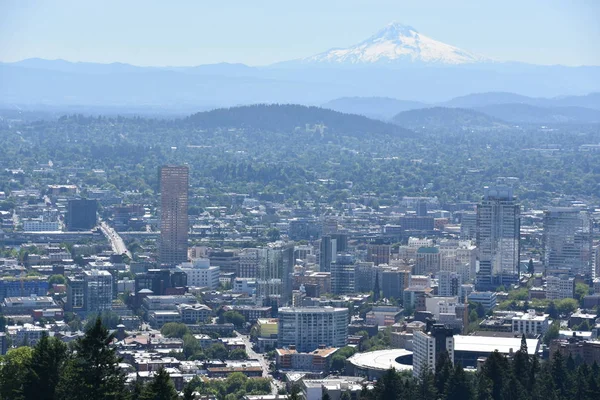Vista Portland Oregon Desde Pittock Mansion — Foto de Stock