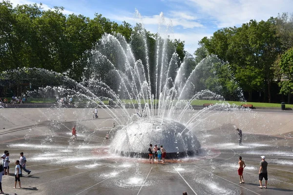 Seattle Jun International Fountain Seattle Center Seattle Washington Como Visto — Fotografia de Stock