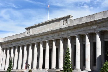 OLYMPIA, WA - 12 Haziran 2019 'da Olympia, Washington' daki Adalet Tapınağı. 