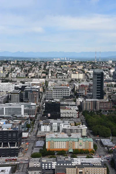 Seattle Juni Luftaufnahme Von Seattle Von Der Aussichtsplattform Der Weltraumnadel — Stockfoto