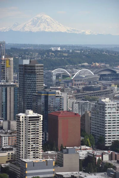 Seattle Jul Vista Aérea Space Needle Seattle Washington Julho 2019 — Fotografia de Stock