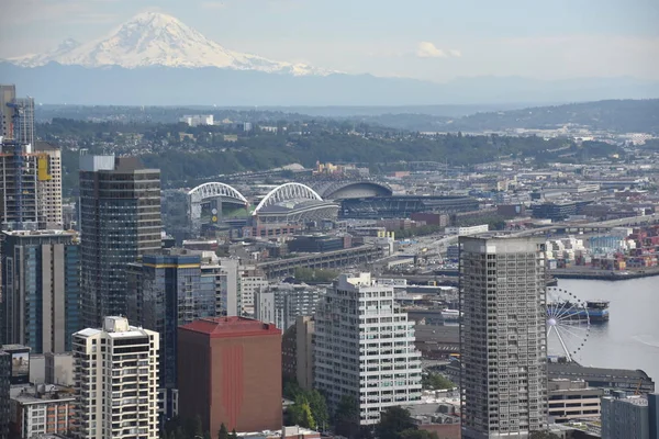 Seattle Jul Vista Aérea Space Needle Seattle Washington Julho 2019 — Fotografia de Stock