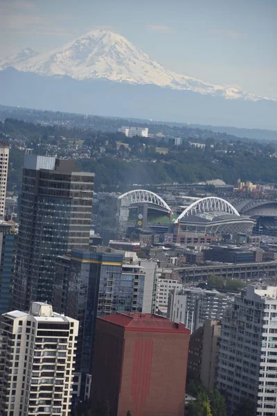 Seattle Jul Vista Aérea Space Needle Seattle Washington Julho 2019 — Fotografia de Stock