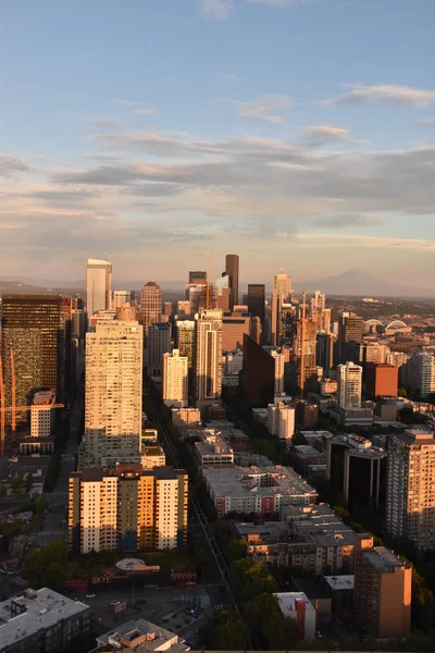 Seattle Juni Luftaufnahme Von Seattle Von Der Aussichtsplattform Der Weltraumnadel — Stockfoto