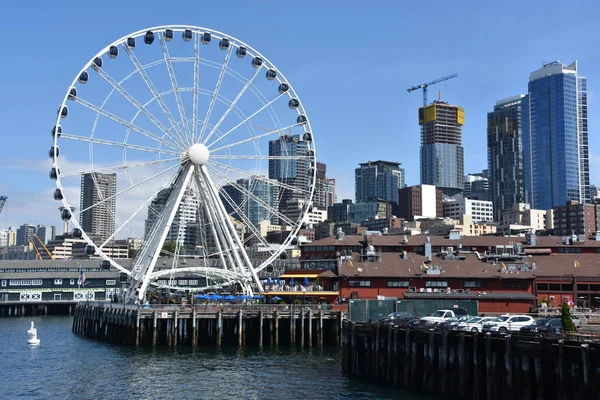 Seattle Jun Velké Kolo Seattlu Washingtonu Jak Bylo Vidět Června — Stock fotografie