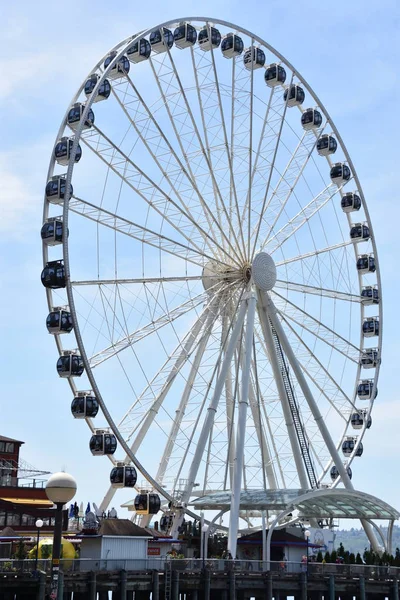 Seattle Jul Seattle Great Wheel Seattle Washington Como Visto Julho — Fotografia de Stock