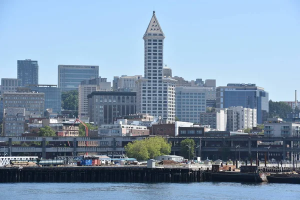 Seattle Jun Widok Panoramę Seattle Stanie Waszyngton Jak Widać Dniu — Zdjęcie stockowe