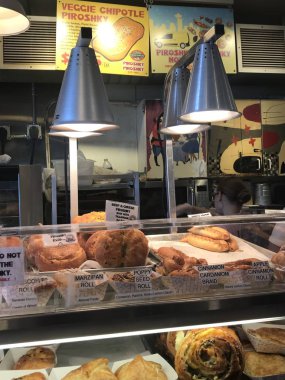 SEATTLE, WA - 13 Haziran 2019 'da görüldüğü üzere Piroshky Piroshky Seattle, Washington' daki Pike Place Market 'te.
