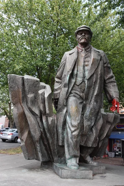 Seattle Jun Vladimir Lenin Szobra Washingtoni Seattle Fremont Környékén Ahogy — Stock Fotó