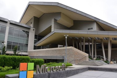 REDMOND, WA - JUN 14: Microsoft Visitor Center at the Headquarters in Redmond, Washington, as seen on Jun 14, 2019. clipart