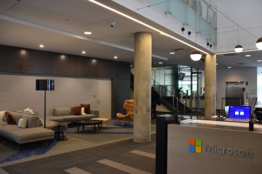 14 Haziran 2019 'da Redmond, Washington' daki karargahta Microsoft Ziyaretçi Merkezi 'nde görüldü..