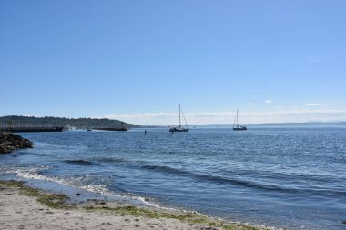 SEATTLE, WA - 15 Haziran 2018 'de Seattle, Washington' daki Golden Gardens Park 'tan görüntü.