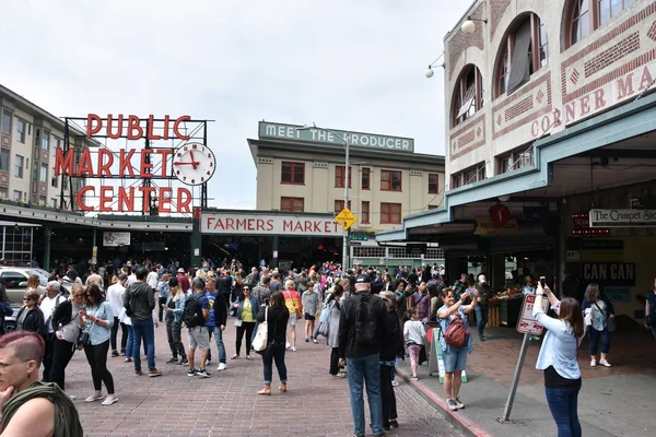 Сиэтл Июля Pike Place Market Сиэтле Штат Вашингтон Июля 2019 — стоковое фото