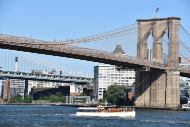 New York, Ny - Haz 30: Brooklyn Köprüsü New York'ta, 30 Haziran 2019 tarihinde görüldü. 