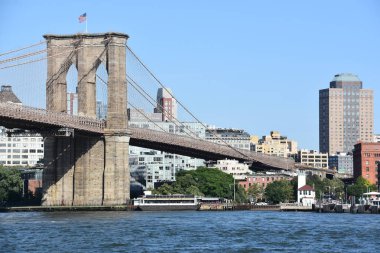 New York, Ny - Haz 30: Brooklyn Köprüsü New York'ta, 30 Haziran 2019 tarihinde görüldü. 