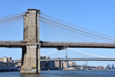 New York, Ny - Haz 30: Brooklyn Köprüsü New York'ta, 30 Haziran 2019 tarihinde görüldü. 