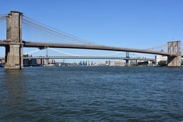 Νέα Υόρκη Ιουν Γέφυρα Του Μπρούκλιν Στη Νέα Υόρκη Φαίνεται — Φωτογραφία Αρχείου