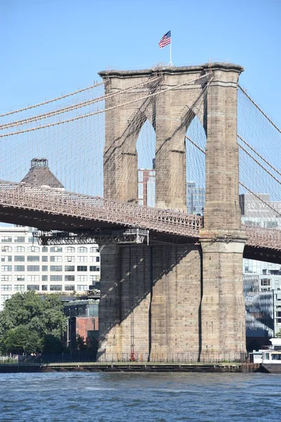 Nova Iorque Jun Ponte Brooklyn Nova York Vista Junho 2019 — Fotografia de Stock