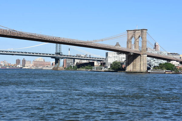 NEW YORK, NY - JUN 30: Brooklyn Bridge in New York City, seen on June 30, 2019.