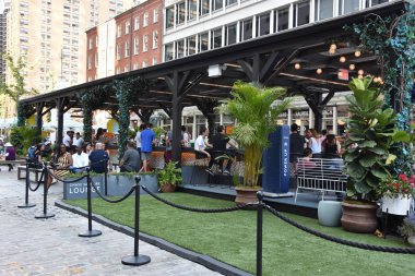 New York, Ny - Haz 23: Chase Sapphire Lounge Pier 17 Manhattan, New York, 23 Haziran 2019 tarihinde görüldüğü gibi.