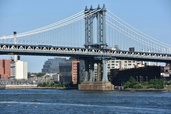 New York Jun Manhattan Bridge New York City Vista Junho — Fotografia de Stock