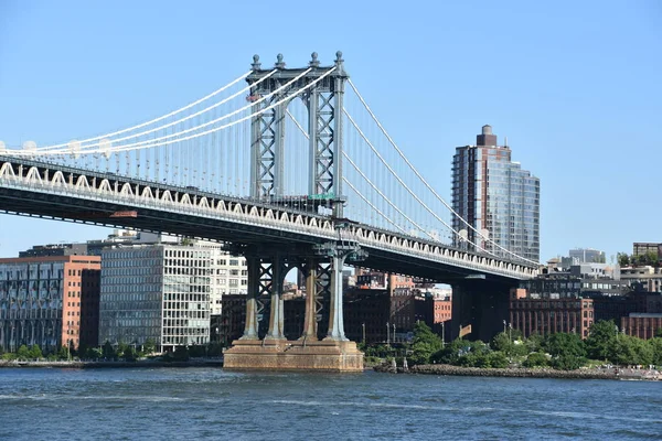 New York Jun Manhattan Bridge New York City Vista Junho — Fotografia de Stock