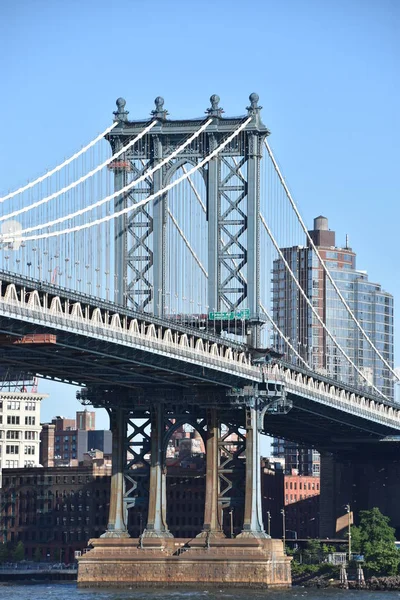 New York Juni Manhattan Bridge New York City Gesehen Juni — Stockfoto