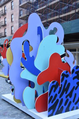 New York, Ny - Haz 23: Wade ve Leta tarafından Seascape Sculpture at Seaport District in Manhattan, New York, 23 Haziran 2019 tarihinde görüldüğü gibi.