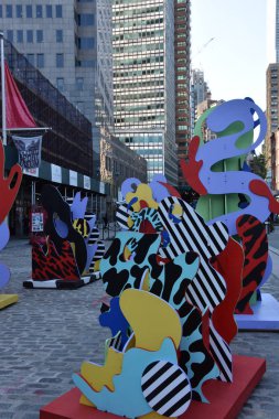 New York, Ny - Haz 23: Wade ve Leta tarafından Seascape Sculpture at Seaport District in Manhattan, New York, 23 Haziran 2019 tarihinde görüldüğü gibi.