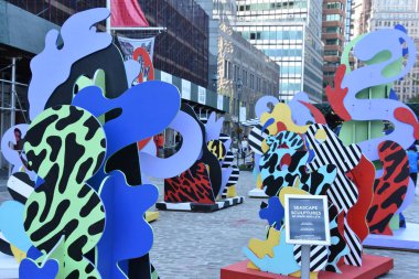 New York, Ny - Haz 23: Wade ve Leta tarafından Seascape Sculpture at Seaport District in Manhattan, New York, 23 Haziran 2019 tarihinde görüldüğü gibi.