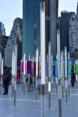 NEW YORK, NY - 23 Haziran 2019 'da New York' un Seaport İlçesinde Nautilus heykeli.