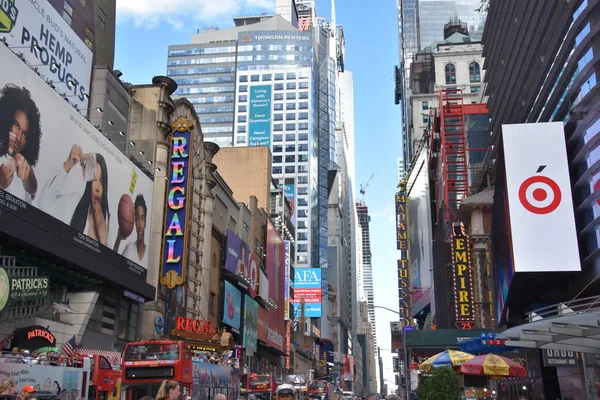 New York Jun Times Square Apresentado Com Teatros Broadway Sinais — Fotografia de Stock