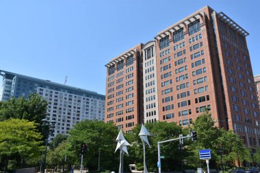 BOSTON, MA - 28 Temmuz 2019 'da Boston, Massachusetts' te görülen liman.