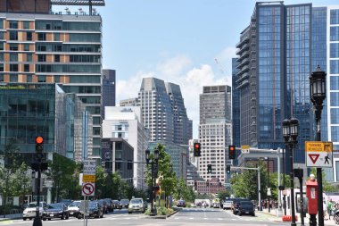 BOSTON, MA - 28 Temmuz 2019 'da Boston, Massachusetts' te görülen liman.