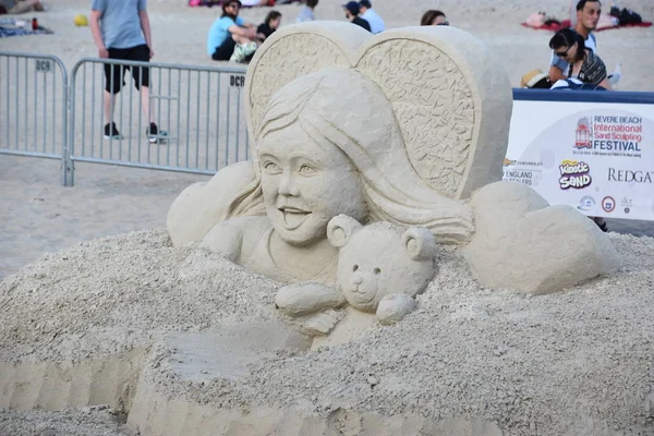 Revere Beach Luglio Sculture Sabbia Revere Beach 2019 Festival Internazionale — Foto Stock