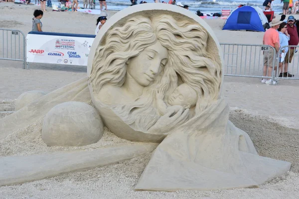 Revere Beach Luglio Sculture Sabbia Revere Beach 2019 Festival Internazionale — Foto Stock