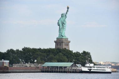 NEW YORK, NY - AUG 4: Statue of Liberty in New York City, USA, as seen on Aug 4, 2019. 