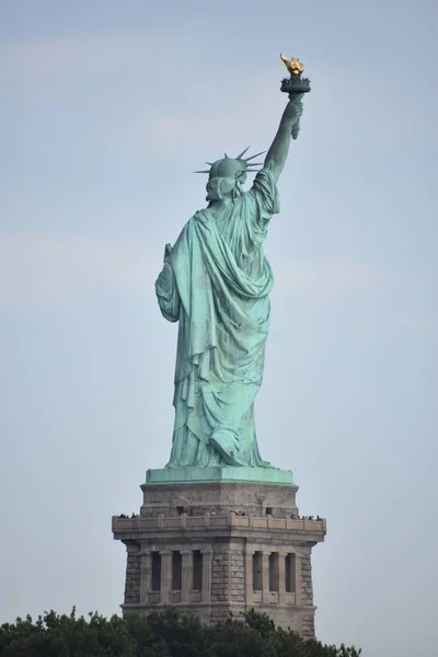 Nova Iorque Ago Estátua Liberdade Nova York Eua Como Visto — Fotografia de Stock