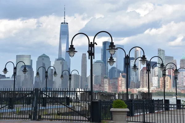 New York Aug View Manhattan Skyline Liberty State Park Jersey — Stock Photo, Image